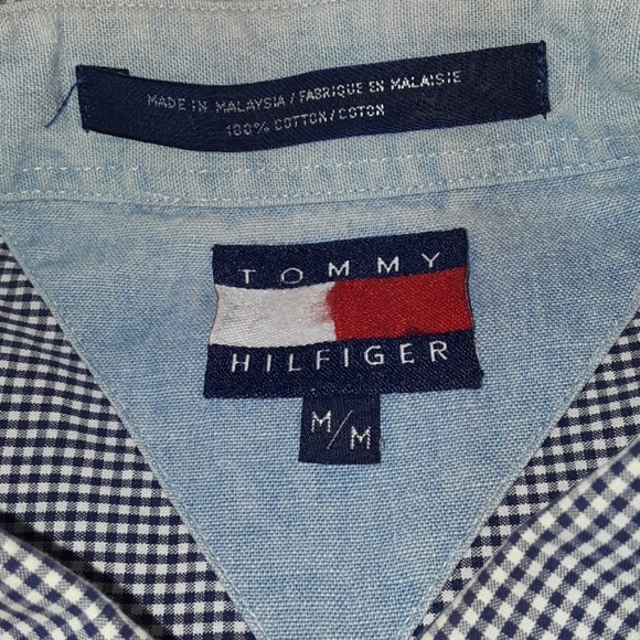 Tommy Hilfinger blue/white checkered dress shirt - Picture 4 of 8